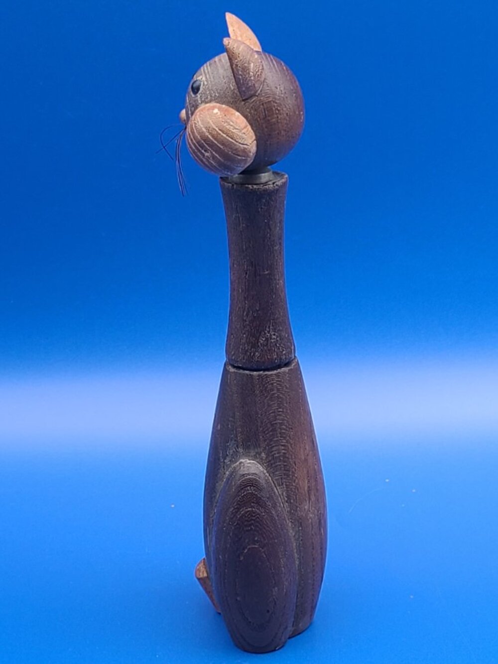 MCM Barware Wood Cheeky Cat Corkscrew plus Japan Miniature Cat AS IS - Picture 3 of 17